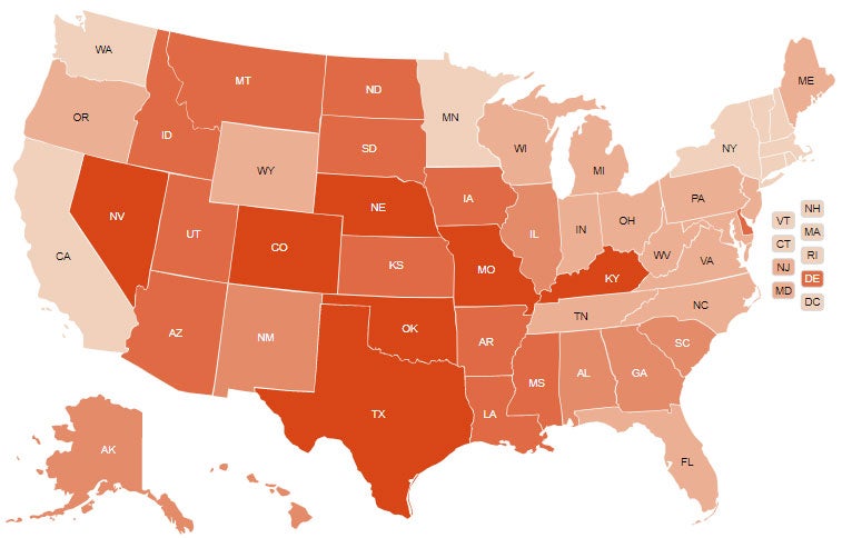 Map of wetlands most in danger after the Sackett v. EPA ruling by the U.S. Supreme Court.