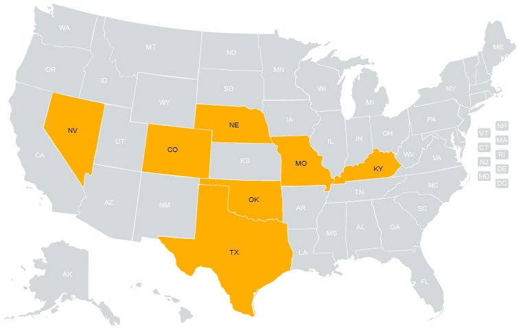 Map of states with the weakest wetland protection laws.