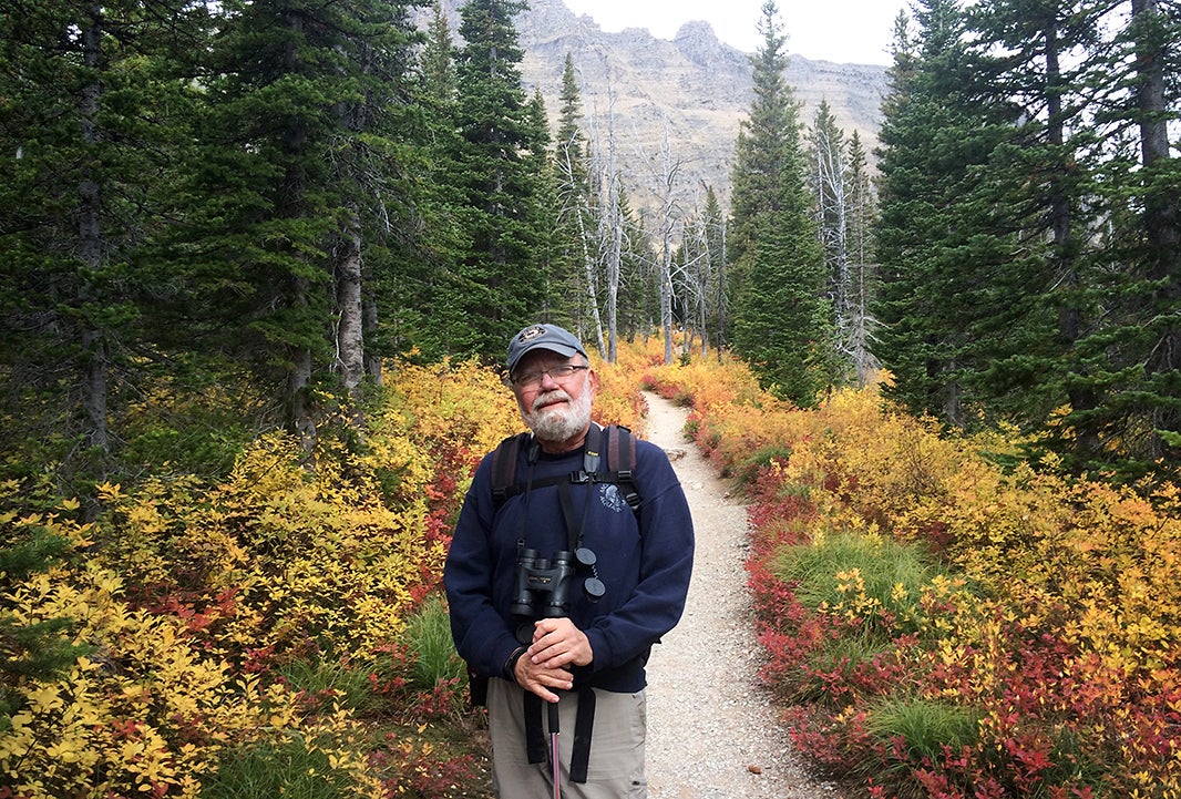 Lou Bruno, founder of Glacier-Two Medicine Alliance, on a trail in Glacier National Park.