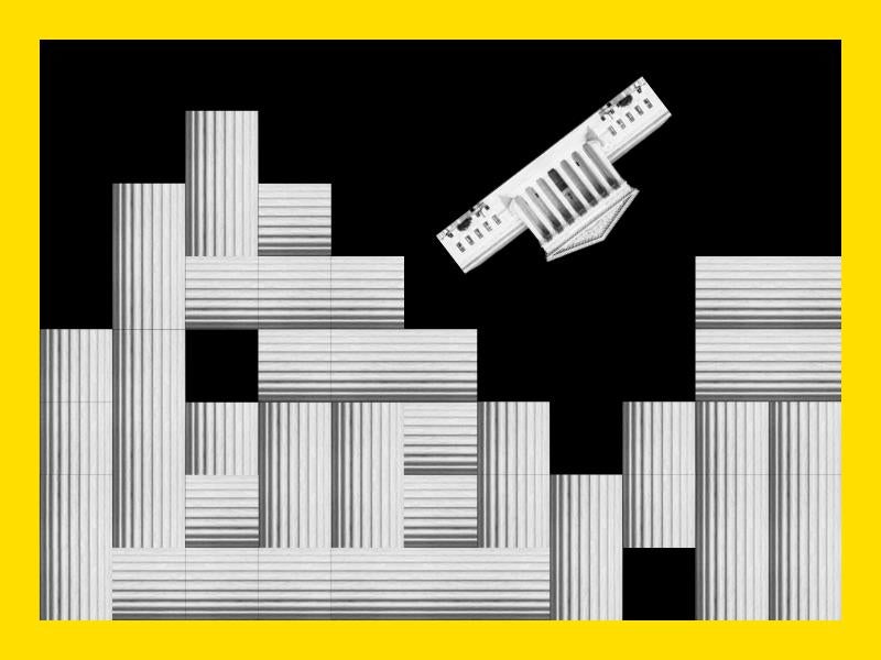 Tetris-style illustration with the U.S. Supreme Court building.