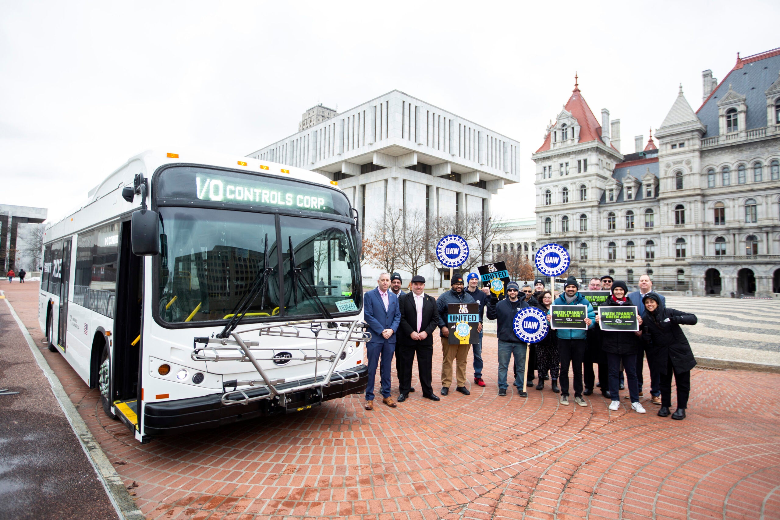 Earthjustice’s Right to Zero campaign and allies held an event in support of the Green Transit, Green Jobs bill at the New York State Capitol on Tuesday, January 30, 2024 . This critical bill will facilitate the transition to electric buses and promote good manufacturing jobs in New York State.