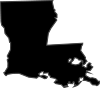 Map outline of Louisiana.