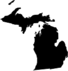 Map outline of Michigan.