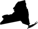 Map outline of New York.
