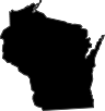 Map outline of Wisconsin.
