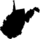 Map outline of West Virginia.