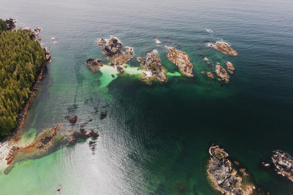 Aerial view of the inside passage between Alaska and British Columbia (Sonia Luokkala / Southeast Alaska Indigenous Transboundary Commission)