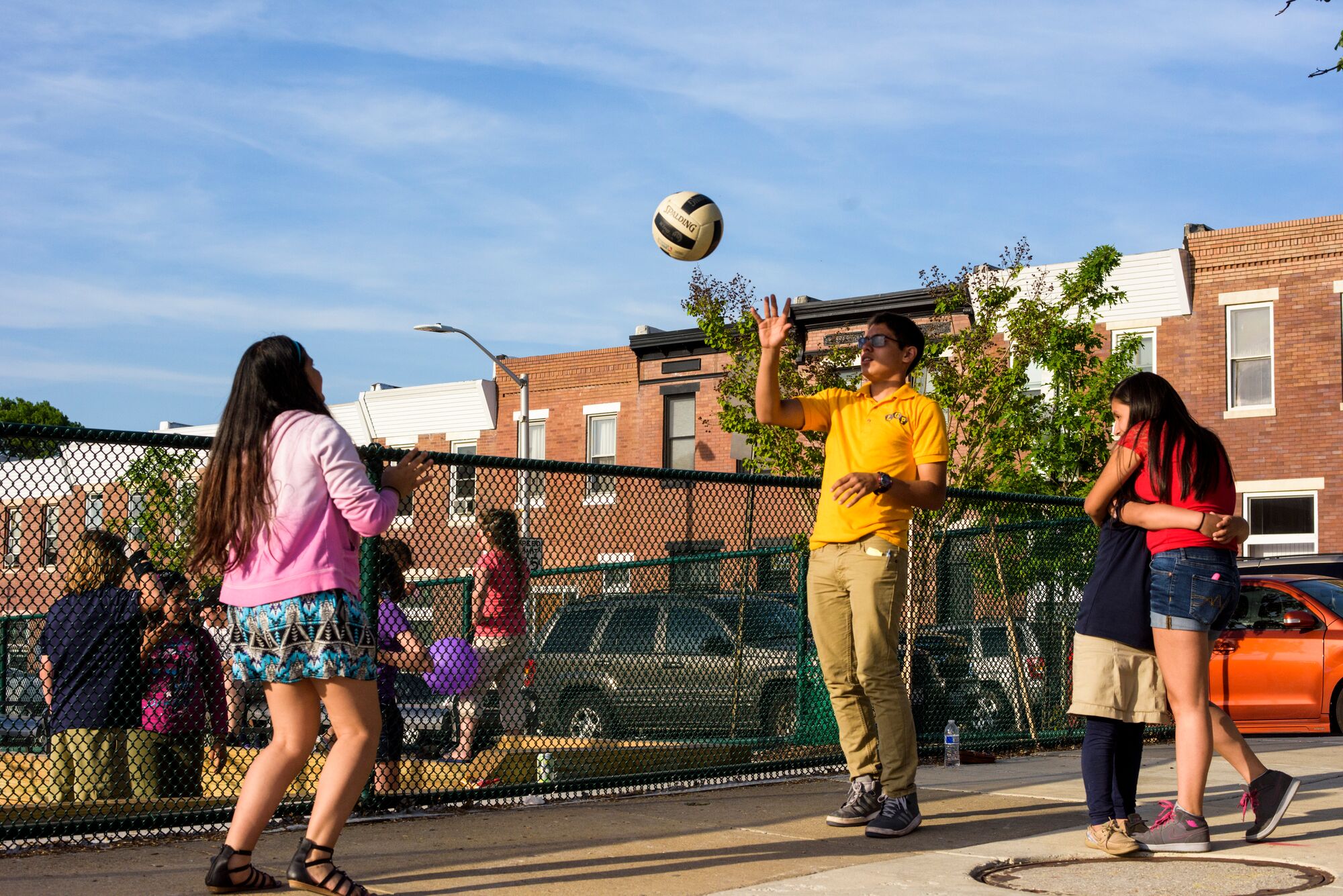 Children play in the Patterson Park neighborhood in Baltimore, Maryland.