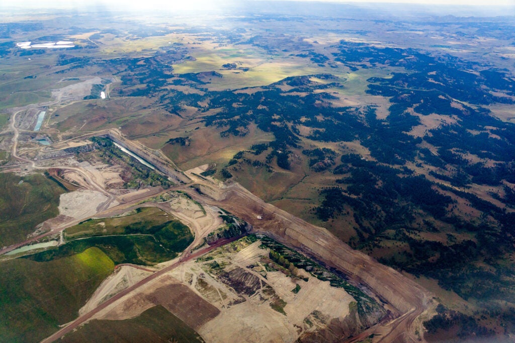 The Rosebud coal mine in Colstrip, Montana, north of the Northern Cheyenne Indian Reservation. (EcoFlight)