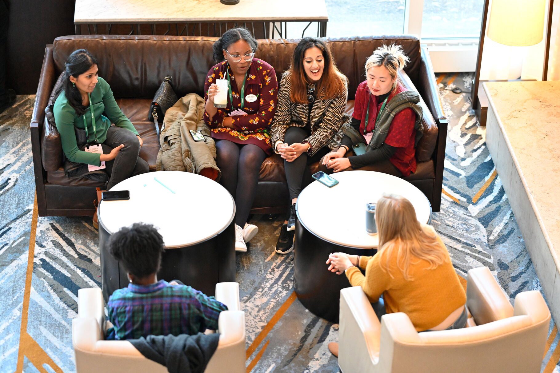 Earthjustice staff share a quiet moment at a biennial all-staff meeting.