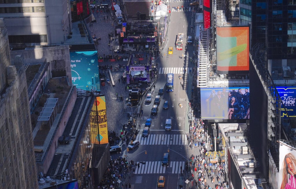 New York's congestion pricing plan charges a toll to vehicles entering lower Manhattan. The program addresses the safety hazards and poor air quality caused by extensively congested traffic, and promotes and improves public transit with funds from tolls. (Selcuk Acar / Anadolu via Getty Images)