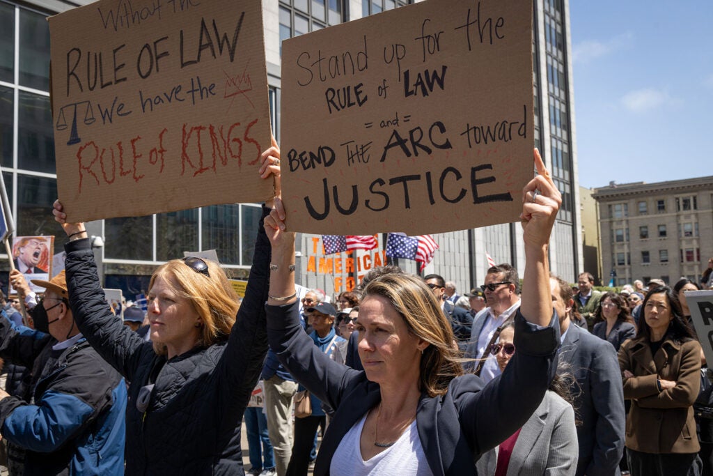 On May 1, 2025, Earthjustice attorneys joined the Law Day of Action, a series of nationwide demonstrations to protect our courts and protect our rights. (Chris Jordan-Bloch / Earthjustice)