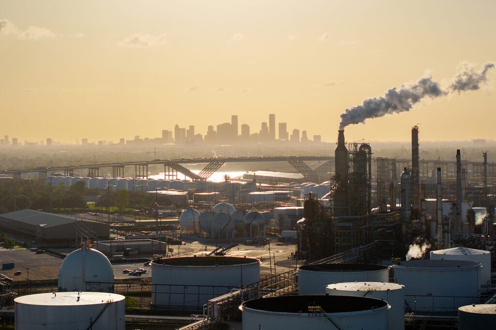 A refinery is seen at sunset on June 18, 2025 in Houston, Texas. (Brandon Bell / Getty Images)