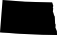 Map outline of North Dakota.