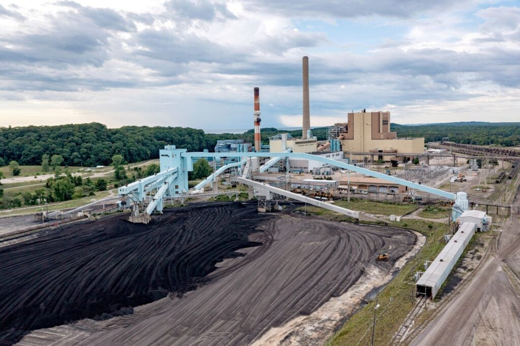 West Olive, Michigan, The J.H. Campbell coal-fired power plant in West Olive, Michigan. Consumers Energy had planned to retire the plant on May 31, 2025, but President Trump ordered it to keep operating. (Jim West / Universal Images Group via Getty Images)