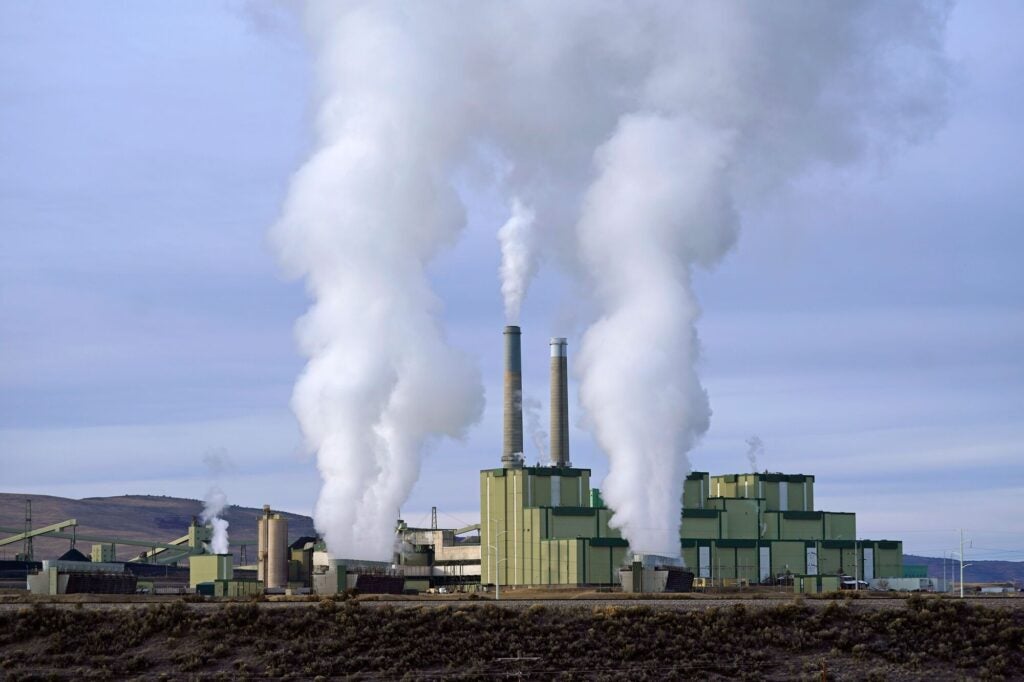 Steam billows from the coal-fired Craig Station power plant Nov. 18, 2021, in Craig, Colorado. (Rick Bowmer / AP)