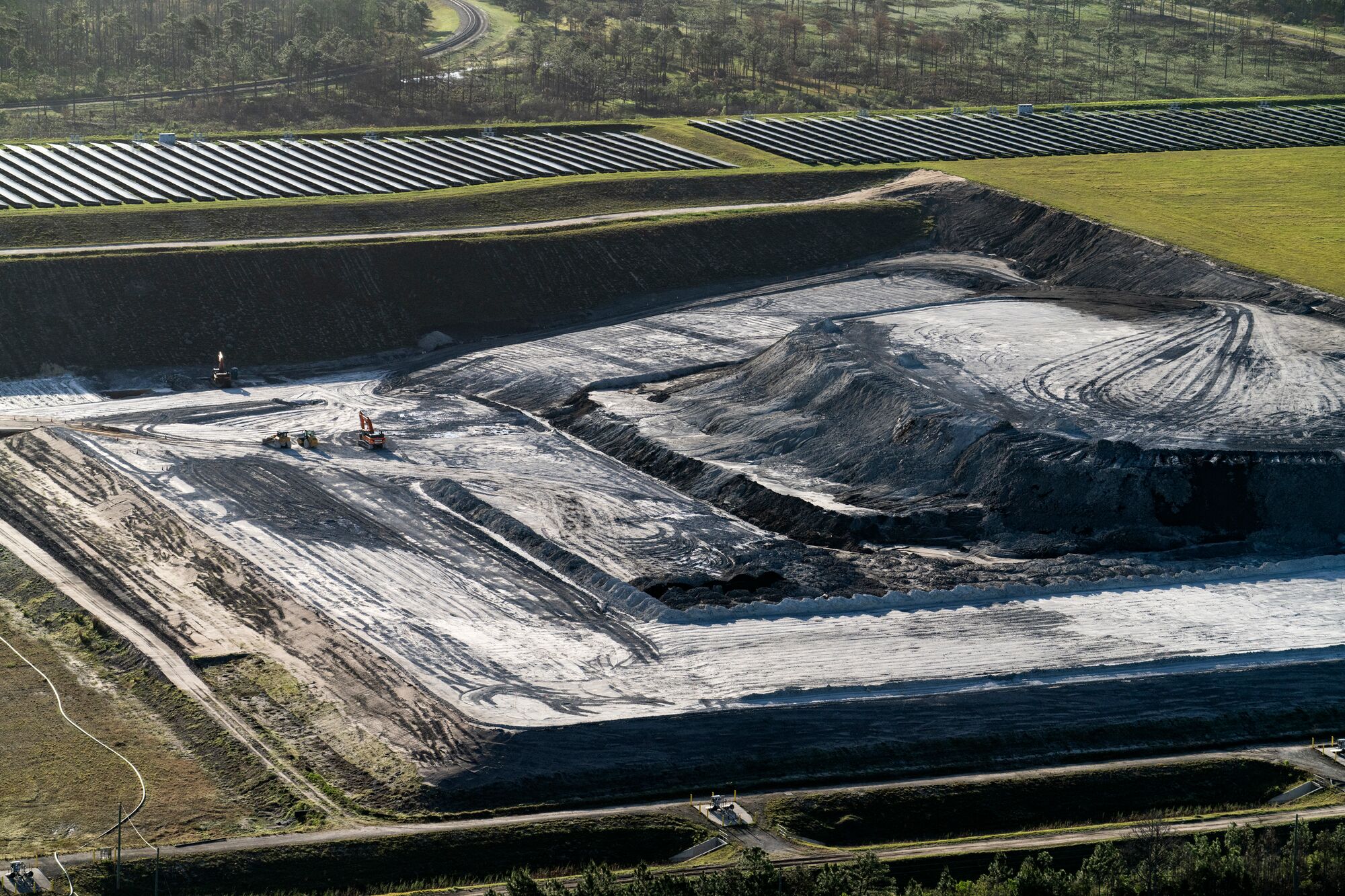 The Stanton Energy Center coal plant and coal ash storage located near Orlando, Florida