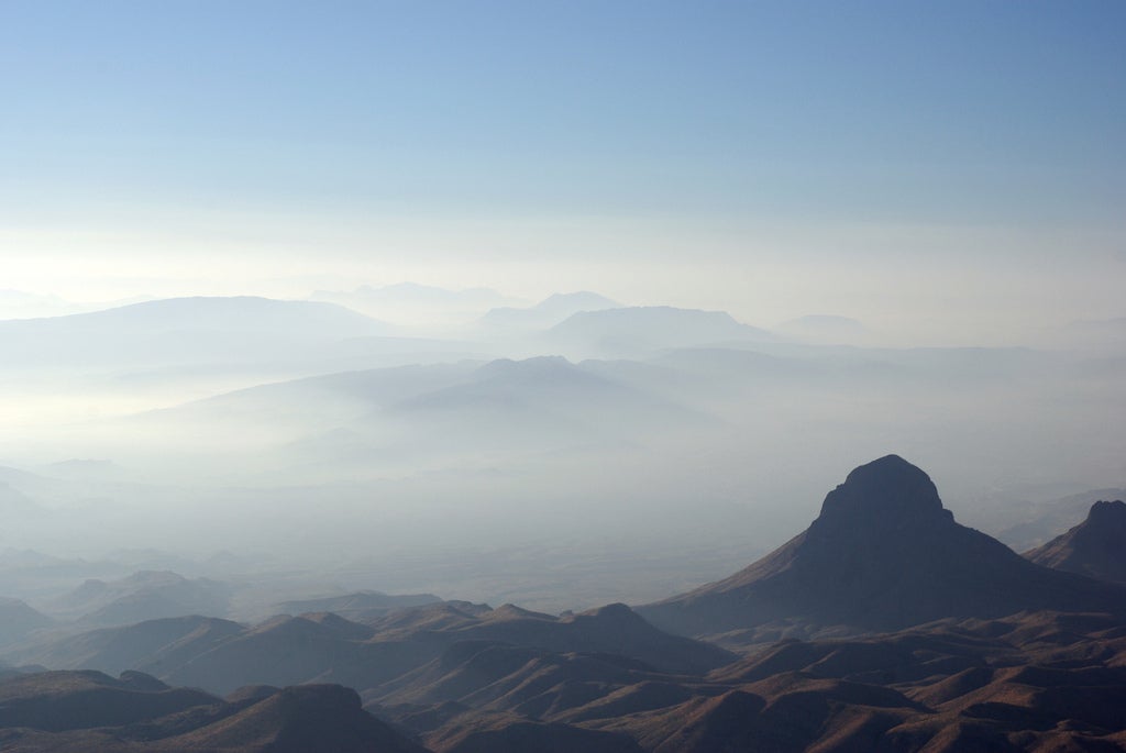 Big Bend National Park under haze.