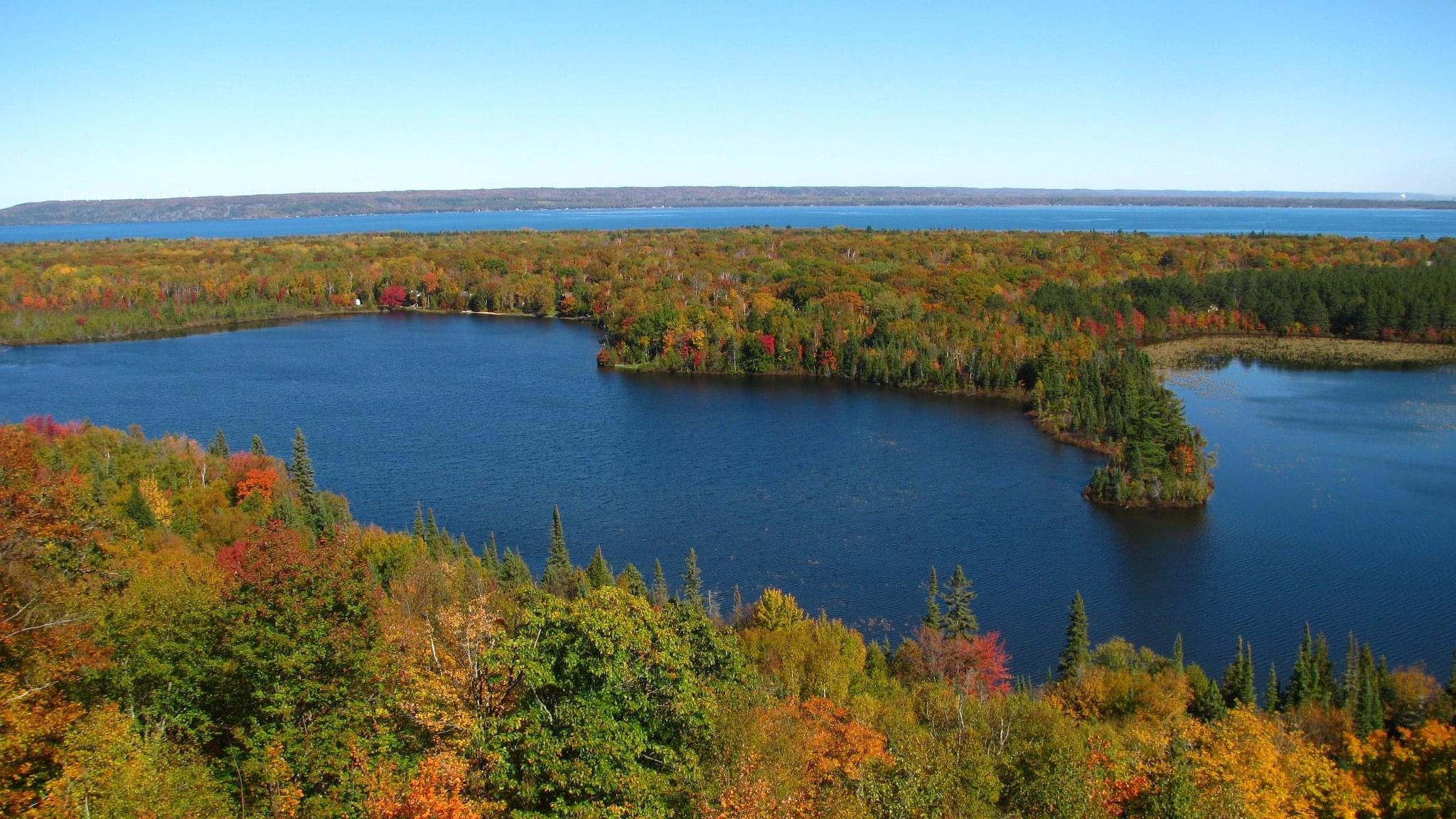 Mission Hill, overlooking Spectacle Lake and Lake Superior.