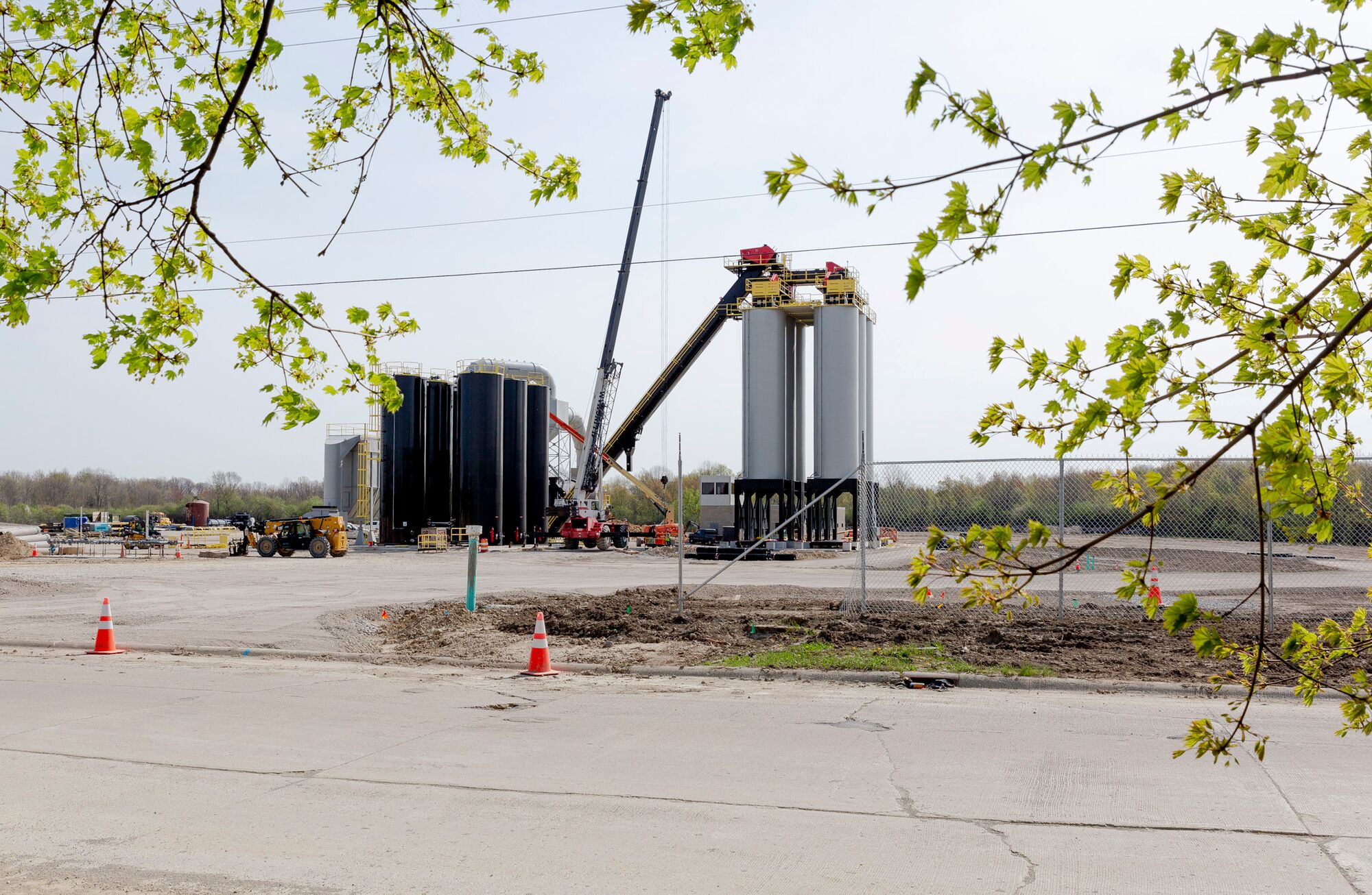 The Ajax asphalt plant is seen mid-construction on May 10, 2022 in Flint, Mich.