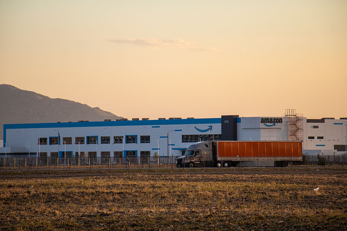 Amazon&#039;s Eastgate Terminal in San Bernardino, which breathes some of the most polluted air in the country.