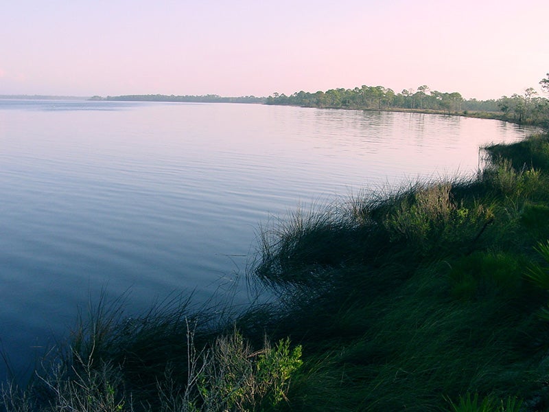 The Apalachicola River shimmers with the vibrant colors of the sunset.
(Diane Delaney / U.S. Department of Transportation)