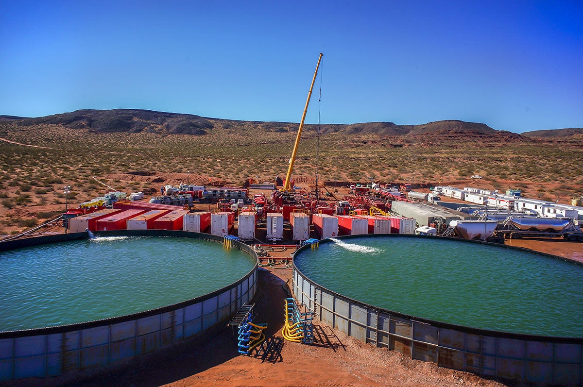 A fracking site in Vaca Muerta, Argentina.