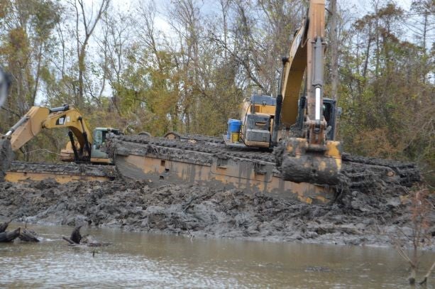 Digging in very high water is devastating, doing severe and irreparable damage to the Atchafalaya Basin wetlands.
(Atchafalaya Basinkeeper)