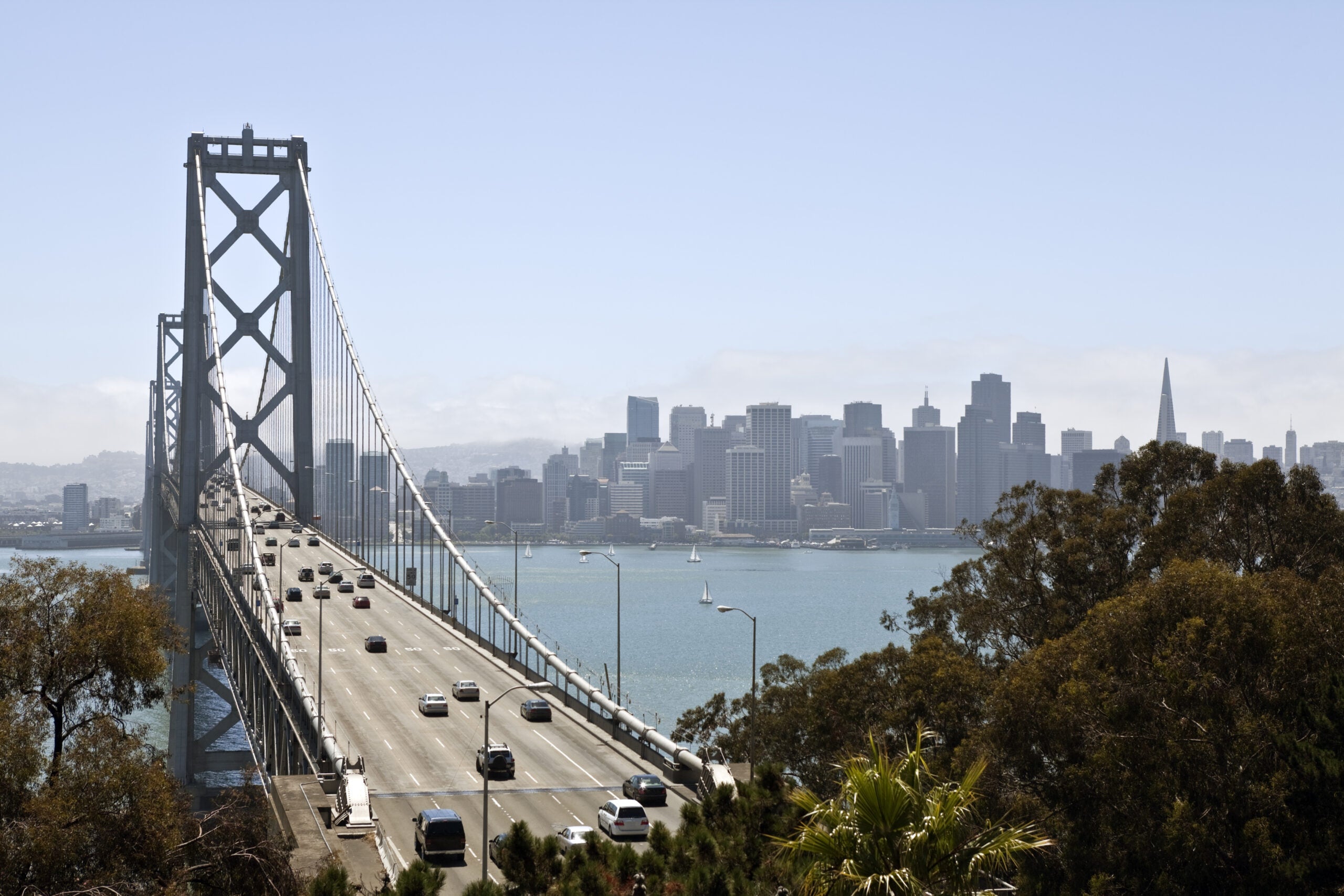 Traffic moves freely across the Bay Bridge towards San Francisco.
(trekandshoot / Shutterstock)