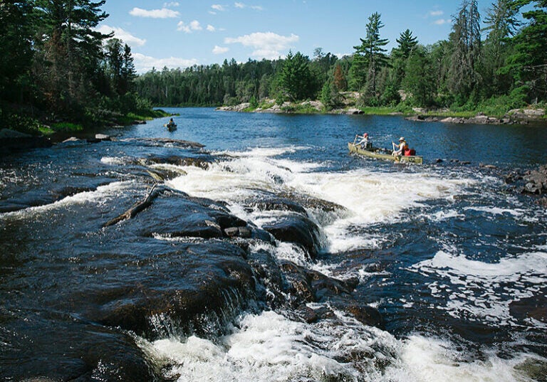 Canoeing the Boundary Waters Canoe Area Wilderness in Northern Minnesota.