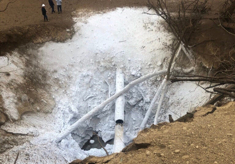 A CO2 pipeline rupture in Yazoo County Mississippi in February 2020. (Yazoo County Emergency Management Agency)