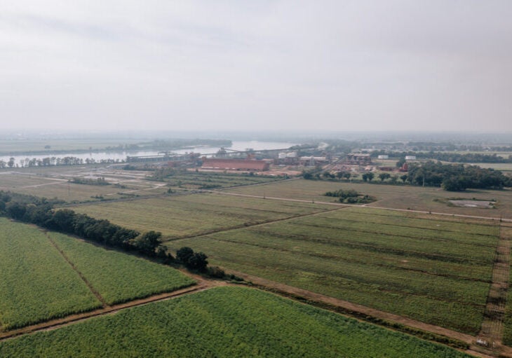 The site of Air Products’ proposed hydrogen and ammonia facility, near the Mississippi River in Ascension Parish, Louisiana.