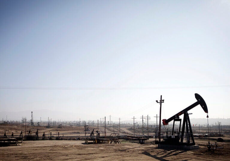 Oil drilling operations in Kern County, Calif.