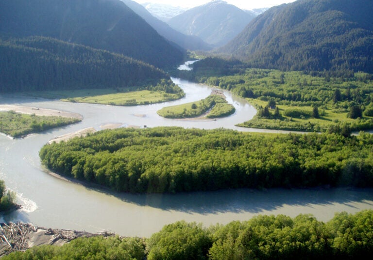 Unuk River is one of the transboundary watersheds of southeast Alaska. (USGS)