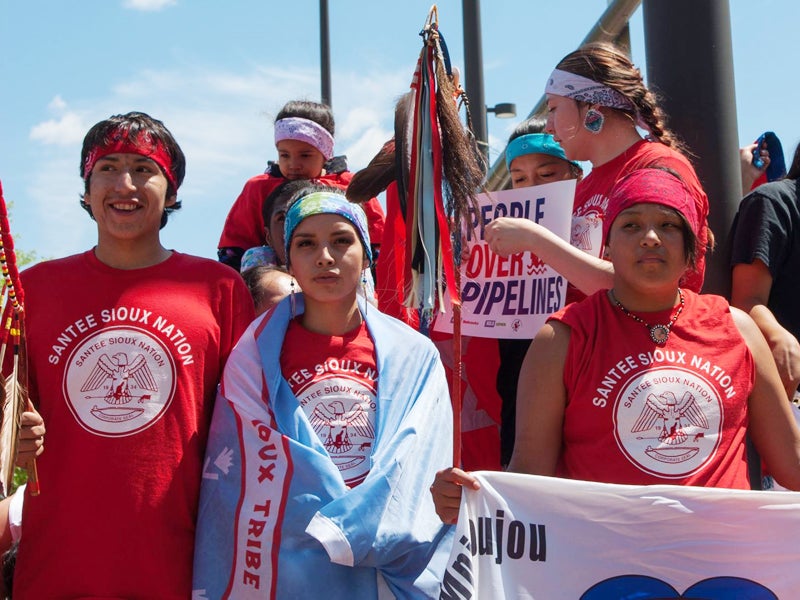 Native American and non-native youth recently completed an inter-tribal 500-mile relay run to deliver a petition demanding the U.S. Army Corps of Engineers deny permits for the Dakota Access Pipeline Project.
(Mark Hefflinger/Bold Nebraska)