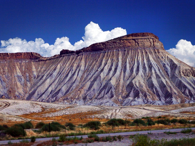 A foreign company wants to build a strip mine and refining facility in the Book Cliffs mountains of Utah, and federal land managers are lending a hand. Mt. Garfield, on the eastern side of the Book Cliffs mountain range in Colorado, is pictured above.
(Doc Searls/CC BY-SA 2.0)