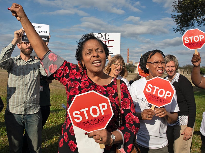 Sharon Lavigne, front, is fighting to keep a petrochemical plant out of her Louisiana community.
(Photo courtesy of Julie Dermansky)