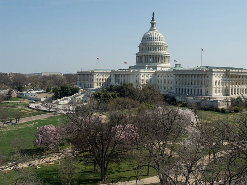 The U.S. Capitol building in early April of 2014.