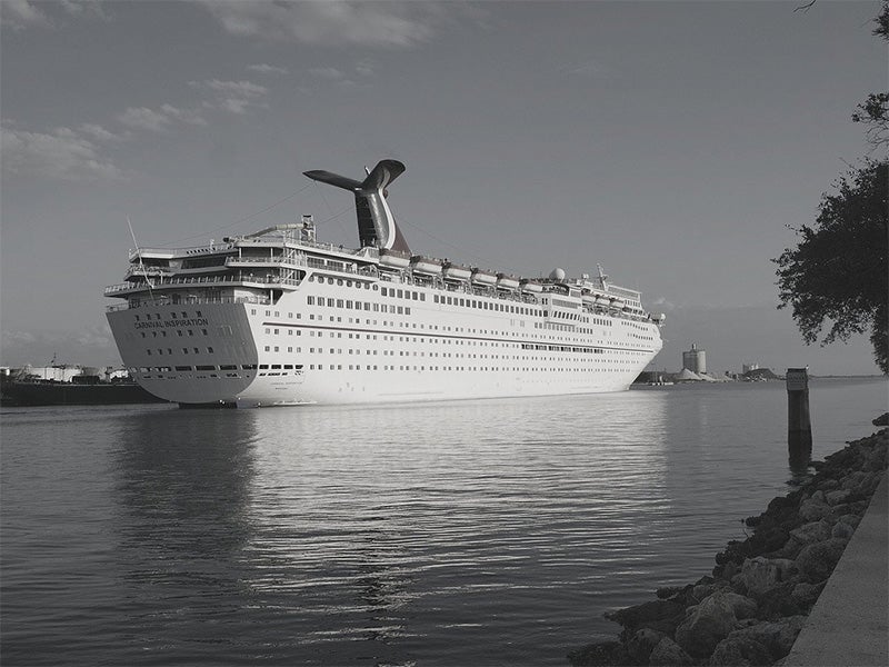 A Carnival cruise ship leaving Florida for the Gulf of Mexico. In 2013, cruise ships dumped more than 1 billion gallons of sewage in the ocean, much of it poorly treated.
(Photo courtesy of James Butler)