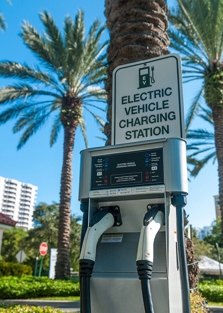 A public electric charging station. (Chuyin / Getty Images)