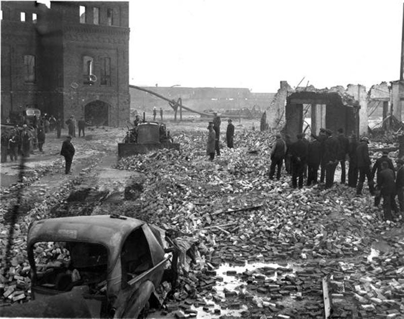 The aftermath of Cleveland’s 1944 deadly liquefied natural gas disaster.
(James Thomas / The Cleveland Press Collection)
