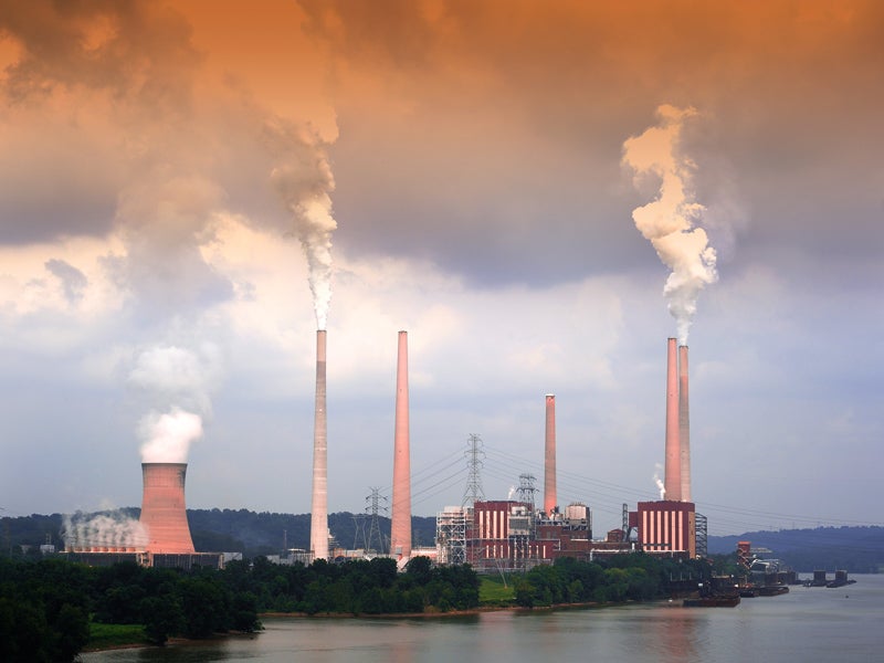 A coal plant on the Ohio River near Cincinnati Ohio USA