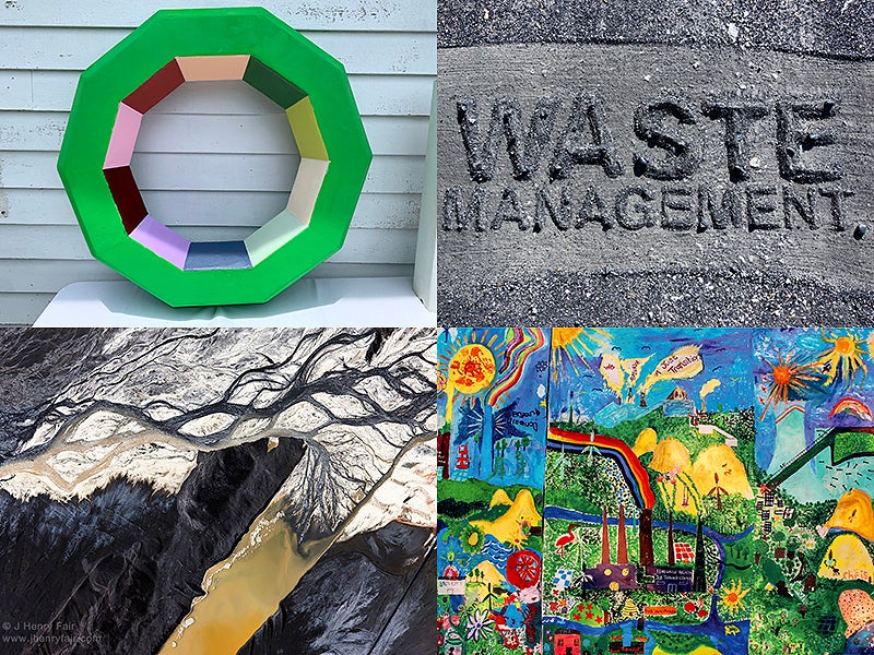 Artworks like these call attention to the health hazards of toxic coal ash.
(Clockwise from top left: Caroline Armijo; Kaitlyn Stancy; Ashley Williams; J Henry Fair)
