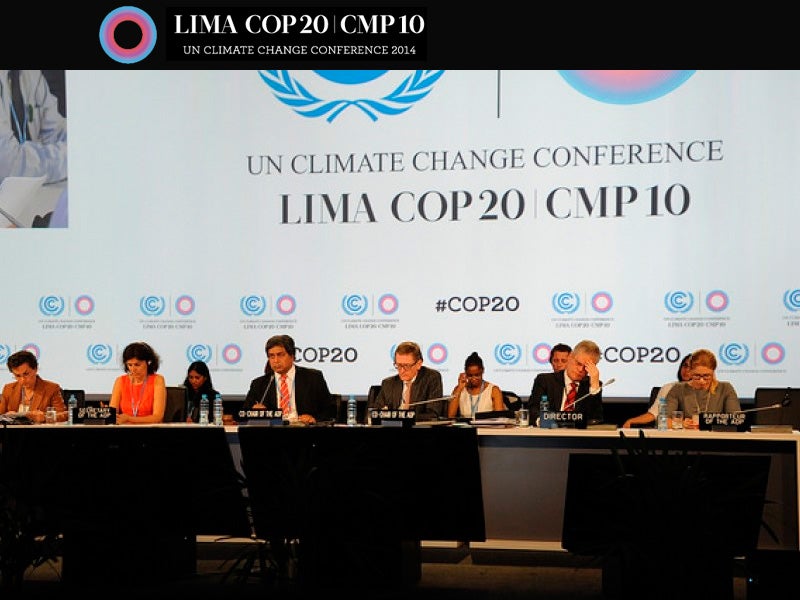 The UN climate talks in Lima, Peru.