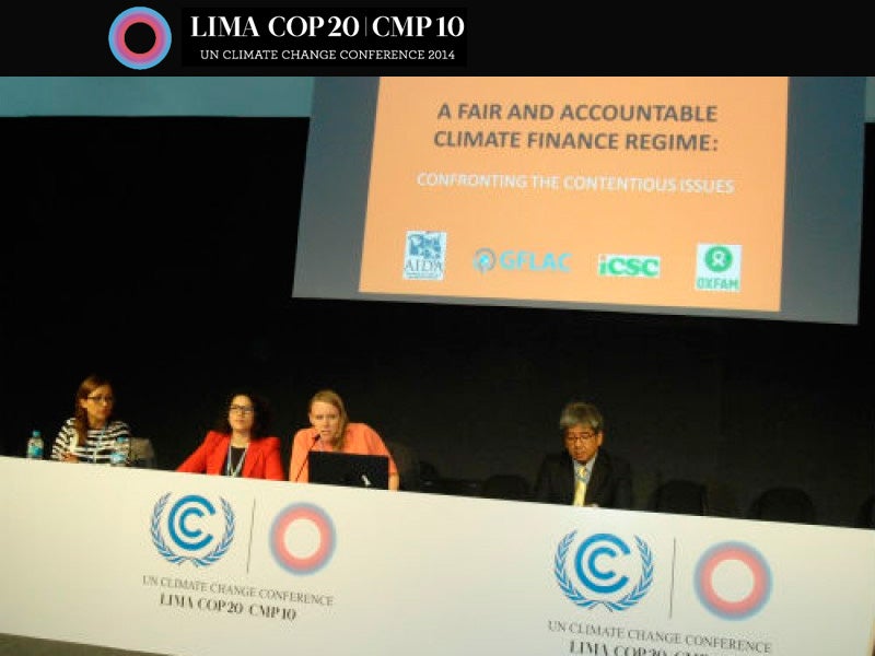 Panelists met during the COP20 event to discuss climate change funding.
