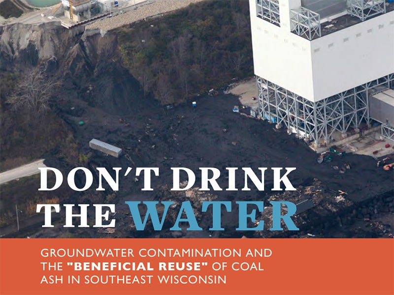 A bluff collapse near the Oak Creek Power Plant in Wisconsin that sent coal ash and debris into Lake Michigan.