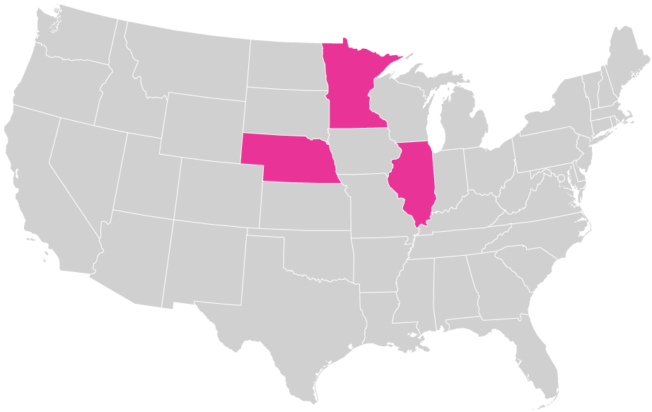 Map of where the organophosphate pesticide chlorethoxyfos is used in the 48 contiguous United States.