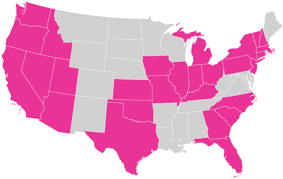 Map of where the organophosphate pesticide malathion is used in the 48 contiguous United States.