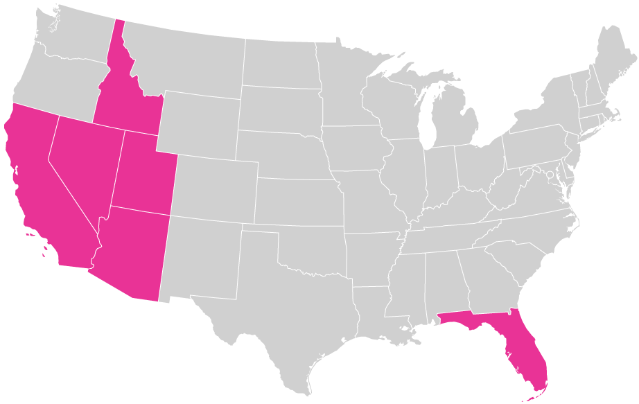 Map of where the organophosphate pesticide naled is used in the 48 contiguous United States.