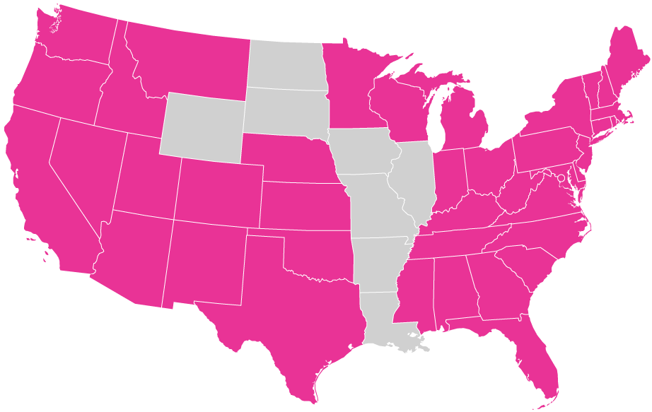 Map of where the organophosphate pesticide phosmet is used in the 48 contiguous United States.